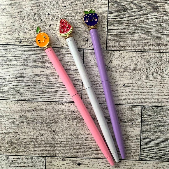 🔴 Fruit-Themed Pen Set - (3) - Picture 3 of 3